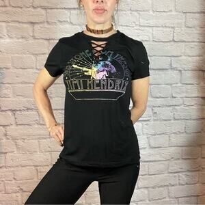 Jimi Hendrix front lace-up Graphic Tee